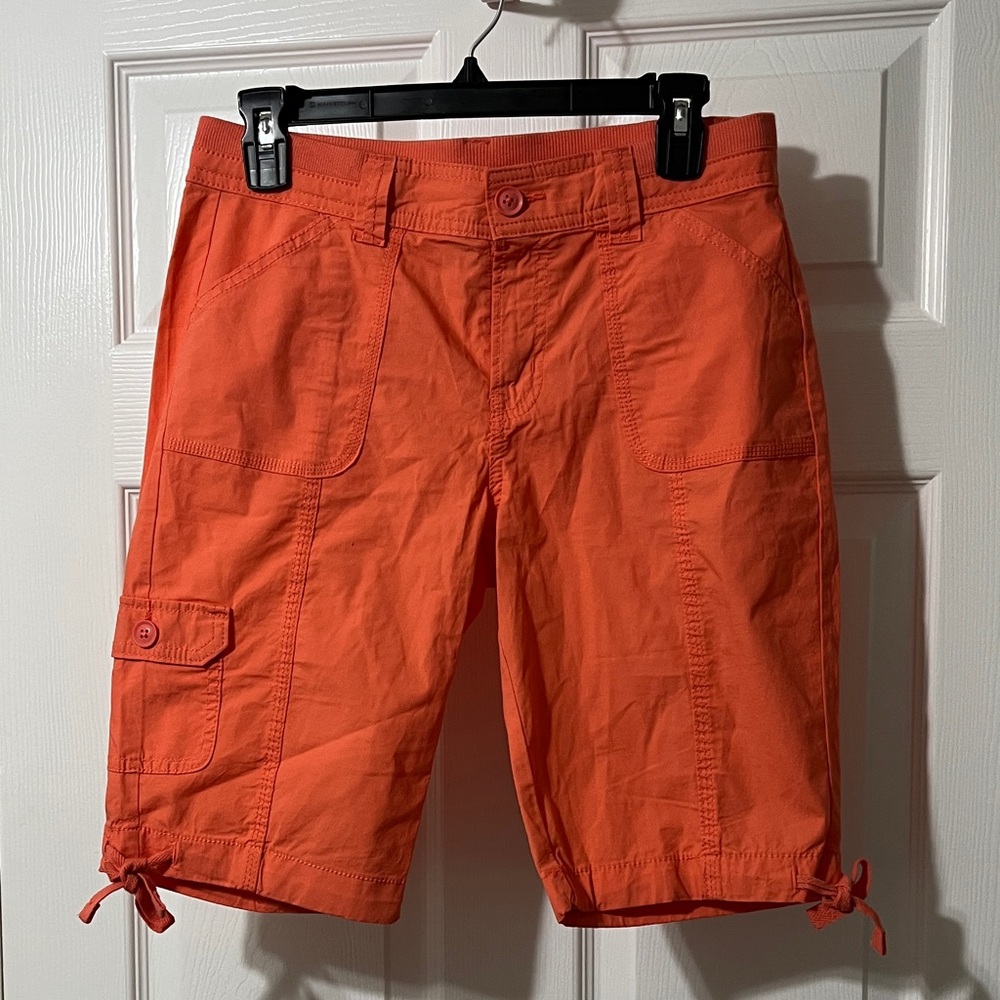 Men's Orange Cargo Shorts